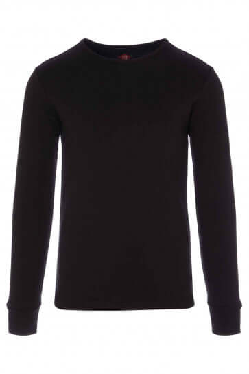 HJ Hall Cotton Rich Thermal Long Sleeve Top - Black