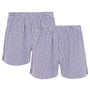 HJ Hall 2 Pack Pure Cotton Woven Boxers - Navy Checks