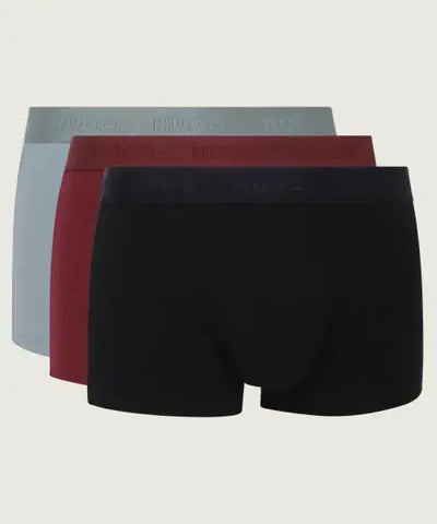 HUGO 3 Pack Stretch Cotton Logo Waist Trunks – Regular Rise
