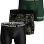Björn Borg 3 Pack Performance Boxer - Black, Print, Green
