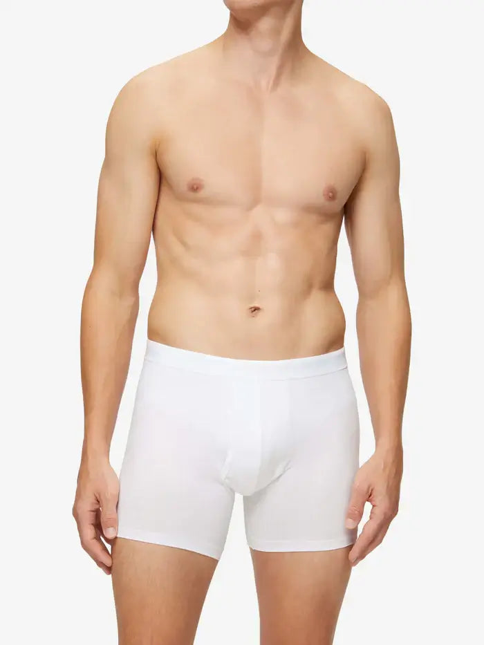 Derek Rose Men's Jack Trunks Pima Cotton Stretch -White