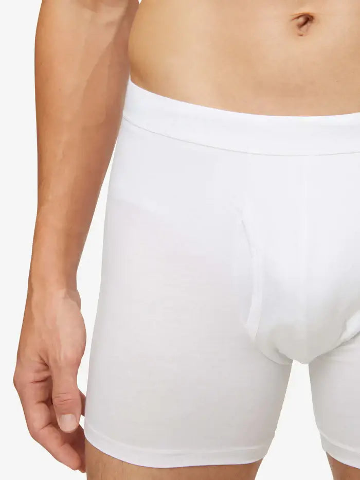 Derek Rose Men's Jack Trunks Pima Cotton Stretch -White