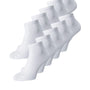 Jack & Jones 10 Pack Ankle Socks - White