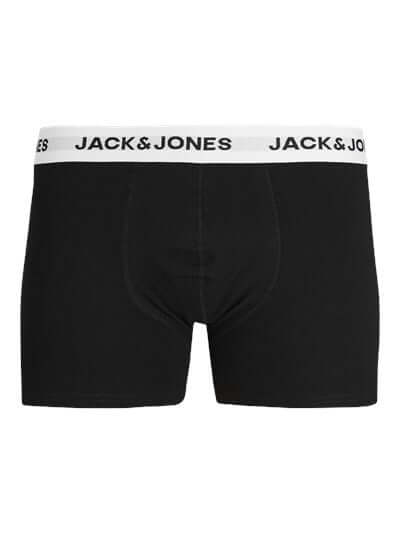 Jack & Jones Jacbasic 5 Pack Cotton Stretch Trunks - Forest Night/Navy Blazer/ Dark Grey Melange/ Black/Black