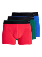 Jack & Jones Jaclucas Bamboo 3 Pack Trunks - Red/Blue/Green