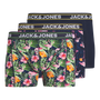 Jack & Jones Jacpink Flamingo Trunks 3 Pack Cotton Stretch Boxers - Navy Blazer, Print