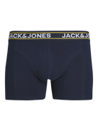 Jack & Jones Jacpink Flamingo Trunks 3 Pack Cotton Stretch Boxers - Navy Blazer, Print