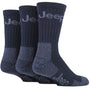 Jeep JM273 Luxury Mens 3 Pack Terrain Socks for Hiking Boots - Navy/Sky
