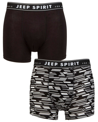 Jeep 2 Pack Men's Camo Print Bamboo Boxers - Fitted Trunks