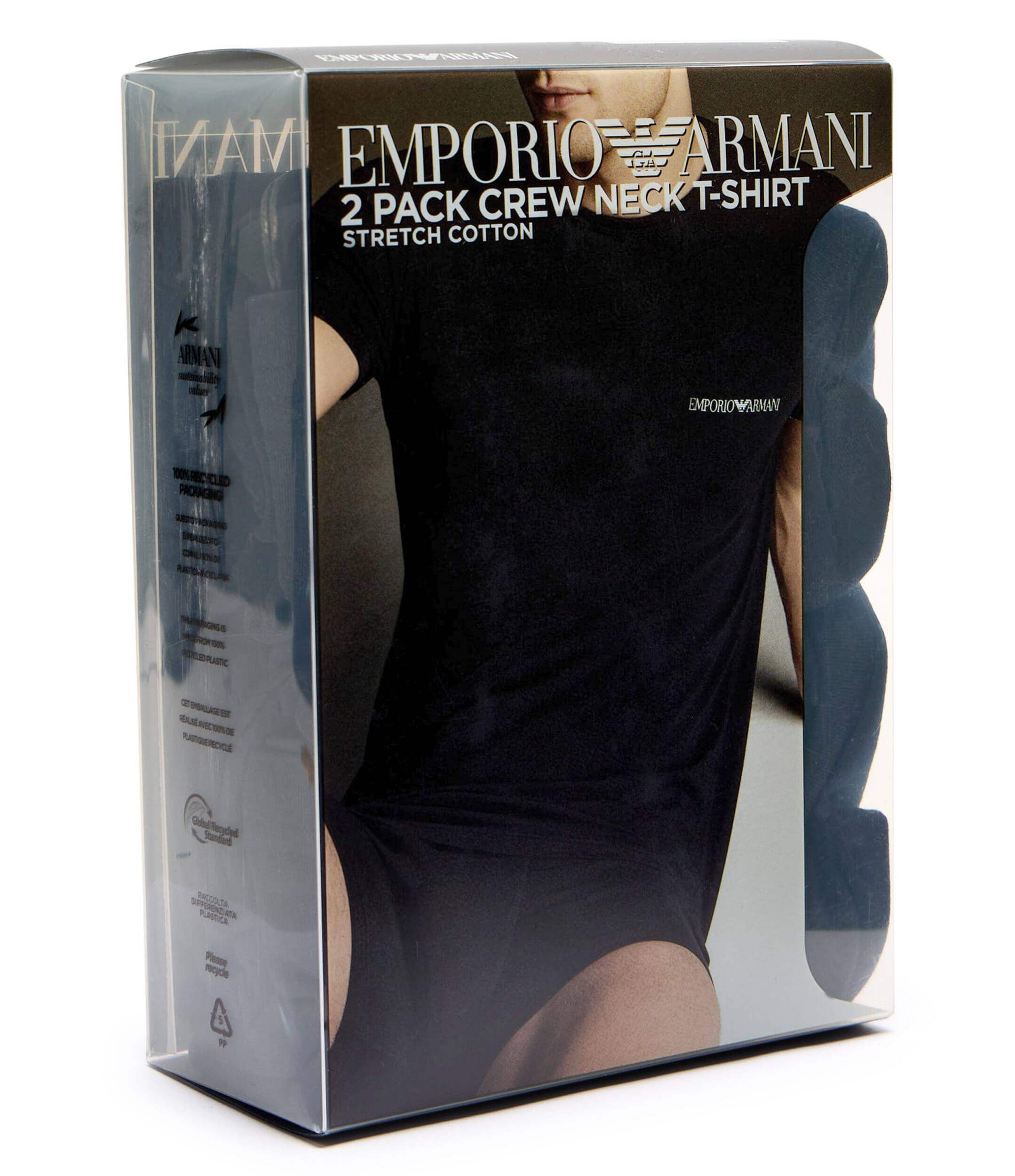 Emporio Armani 2-Pack Crew Neck Stretch Cotton Lounge T-Shirts