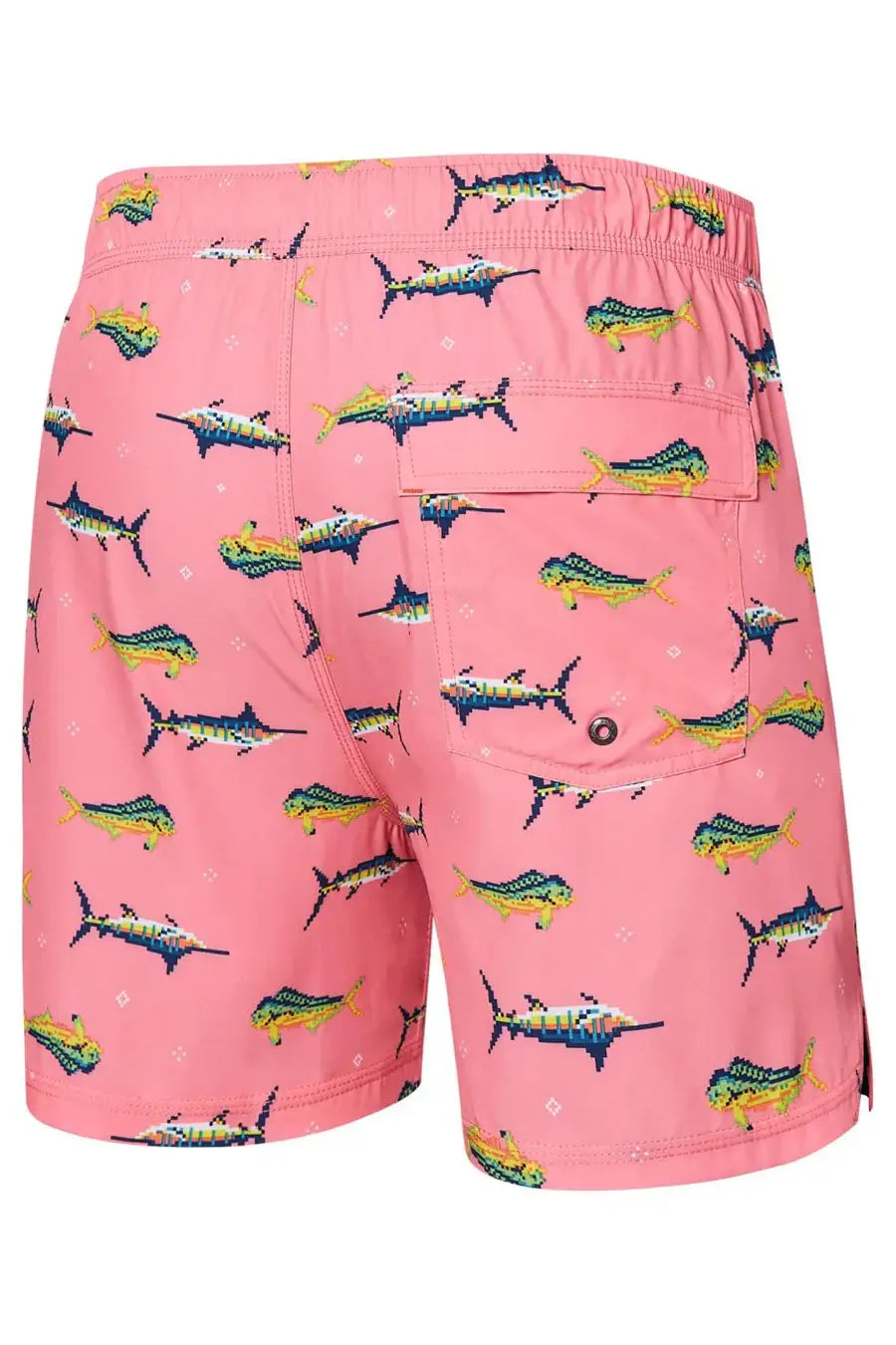 Saxx Oh Buoy 2N1 Stretch Swim Trunk 5" with liner - Trophy Catch - Flamingo