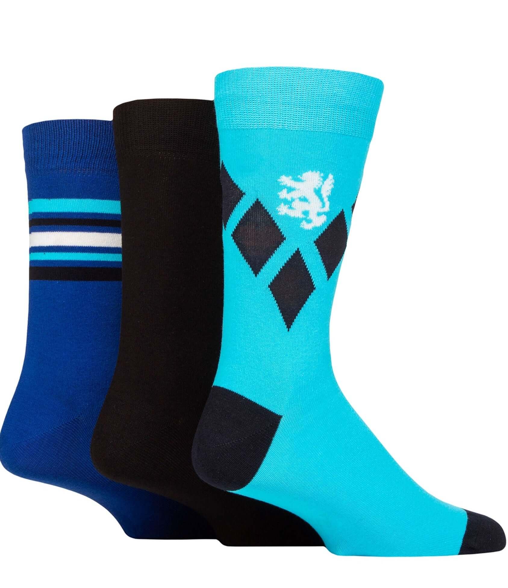 Pringle 3 Pack Cotton and Recycled Polyster Men's Patterned Socks - Size ( 7-11 )