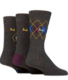 Pringle 3 Pack Cotton and Recycled Polyster Men's Arglye Socks - Size ( 7-11 )
