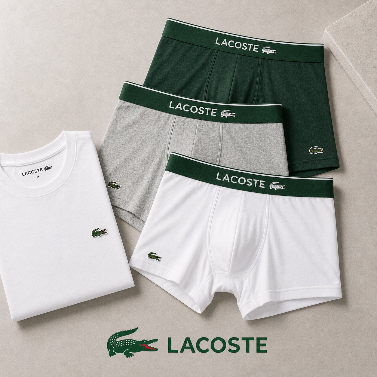 Lacoste men’s underwear, T-shirts and socks
