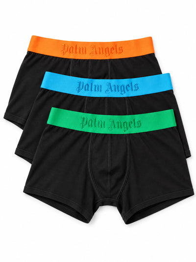 Palm Angels Embossed Logo Cotton Stretch Trunks 3 Pack