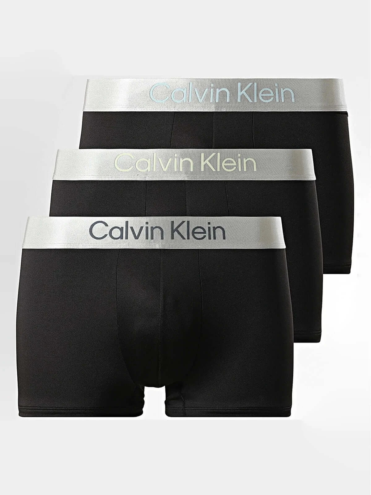 Calvin Klein 3 Pack Brushed Microfiber Stretch Trunks - Black (Yellow/Blue/Navy)