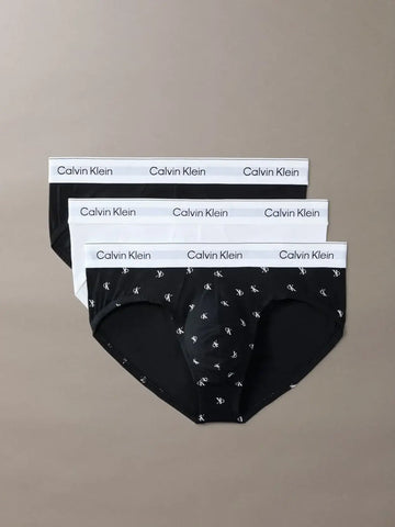 Calvin Klein Icon Cotton Stretch 3 Pack Hip Briefs - Core Colours