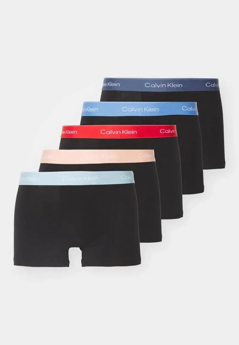 Calvin Klein 5 Pack Trunks - Icon Cotton Stretch, Black Multi
