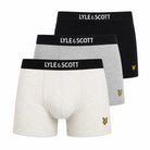Lyle & Scott Devon Antique White Marl Grey Marl Black 3 Pack Trunks LSM20308