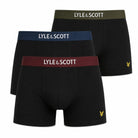 Lyle & Scott Devon Black Multi Waistbands 3 Pack Trunks LSM20305