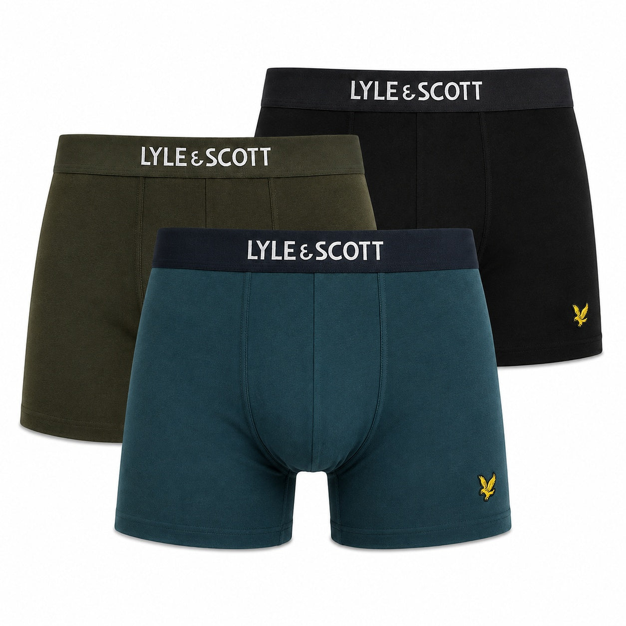 Lyle & Scott Devon Deep Lagoon Beetle Black 3 Pack Trunks LSM20307