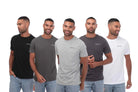 Nicce Men's 5 Pack 100% Cotton T-Shirts - White/Dark Grey/Grey Marl/Black/Charcoal Marl