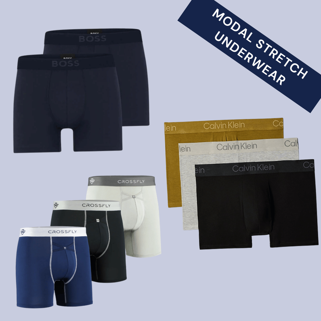 Men’s modal stretch underwear boxer briefs and trunks in soft breathable fabric