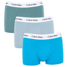 Calvin Klein 3 Pack Low Rise Trunks Cotton Stretch - Blue /Sage