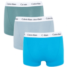 Calvin Klein 3 Pack Low Rise Trunks Cotton Stretch - Blue /Sage