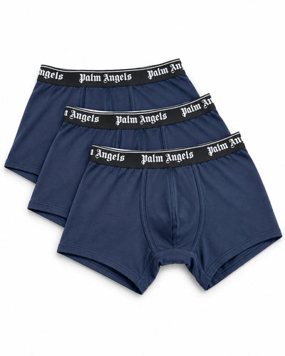 Palm Angels Men's Premium Cotton Stretch 3 Pack Repeat Logo Trunks