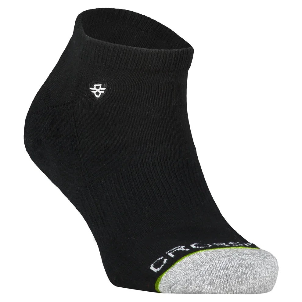 Crossfly Original Men's Low Cut Socks - Black angled product view