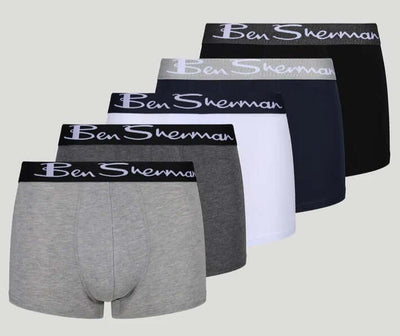 Ben Sherman Men’s Bron Poderick 5 Pack Boxer Shorts Trunks – Multi