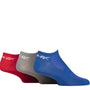 Reebok 3 Pack Unisex Essential Recycled Trainer Socks - Red / Blue