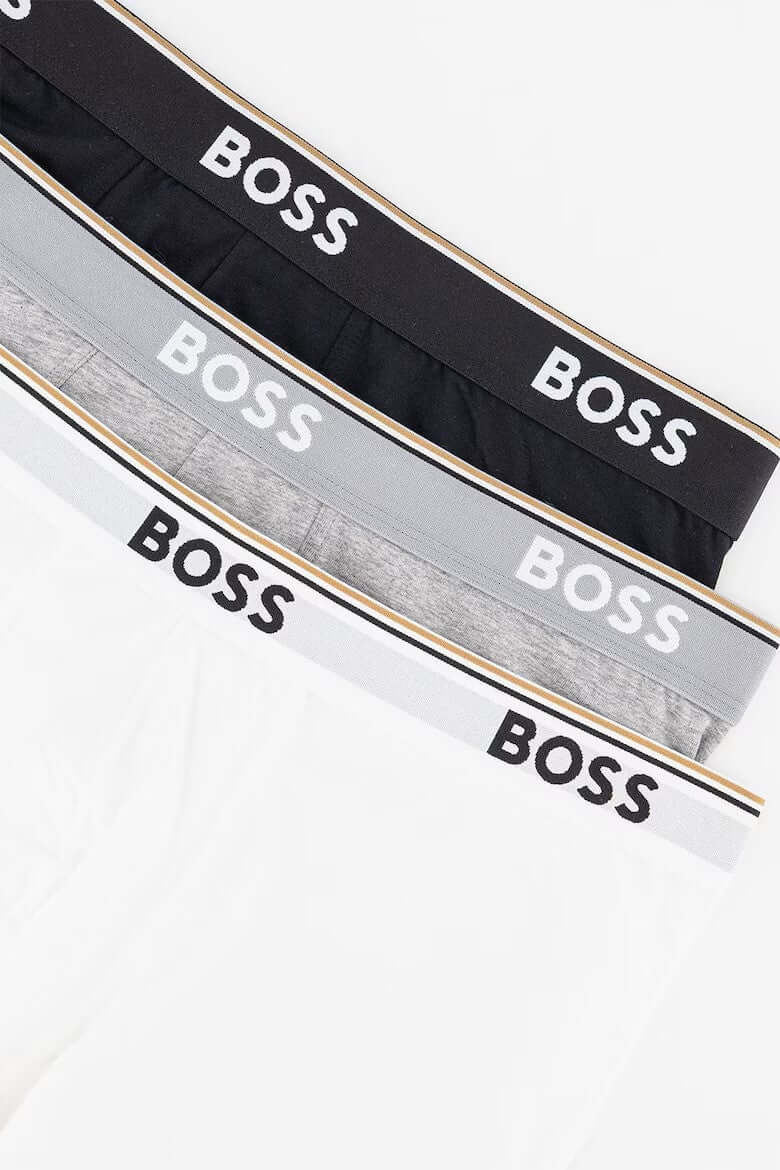 BOSS Men's Long Boxer Briefs – 3 Pack (Black / White / Grey )