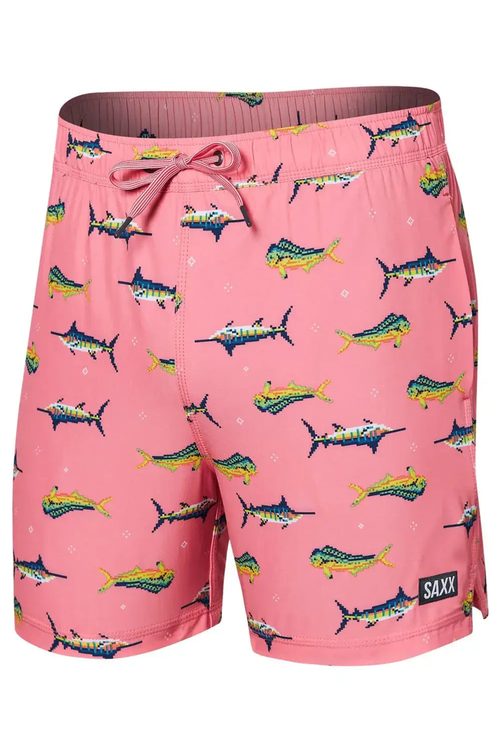 Saxx Oh Buoy 2N1 Stretch Swim Trunk 5" with liner - Trophy Catch - Flamingo