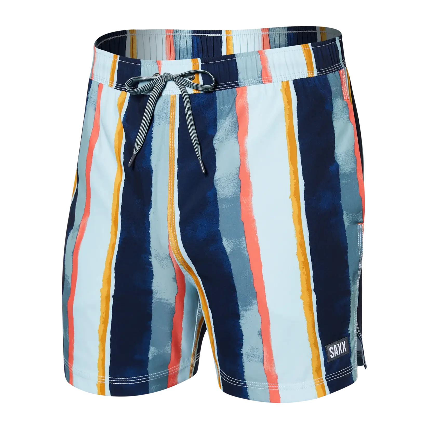 Saxx Oh Buoy 2N1 Stretch Swim Trunk 5" with liner - Stripe Blue