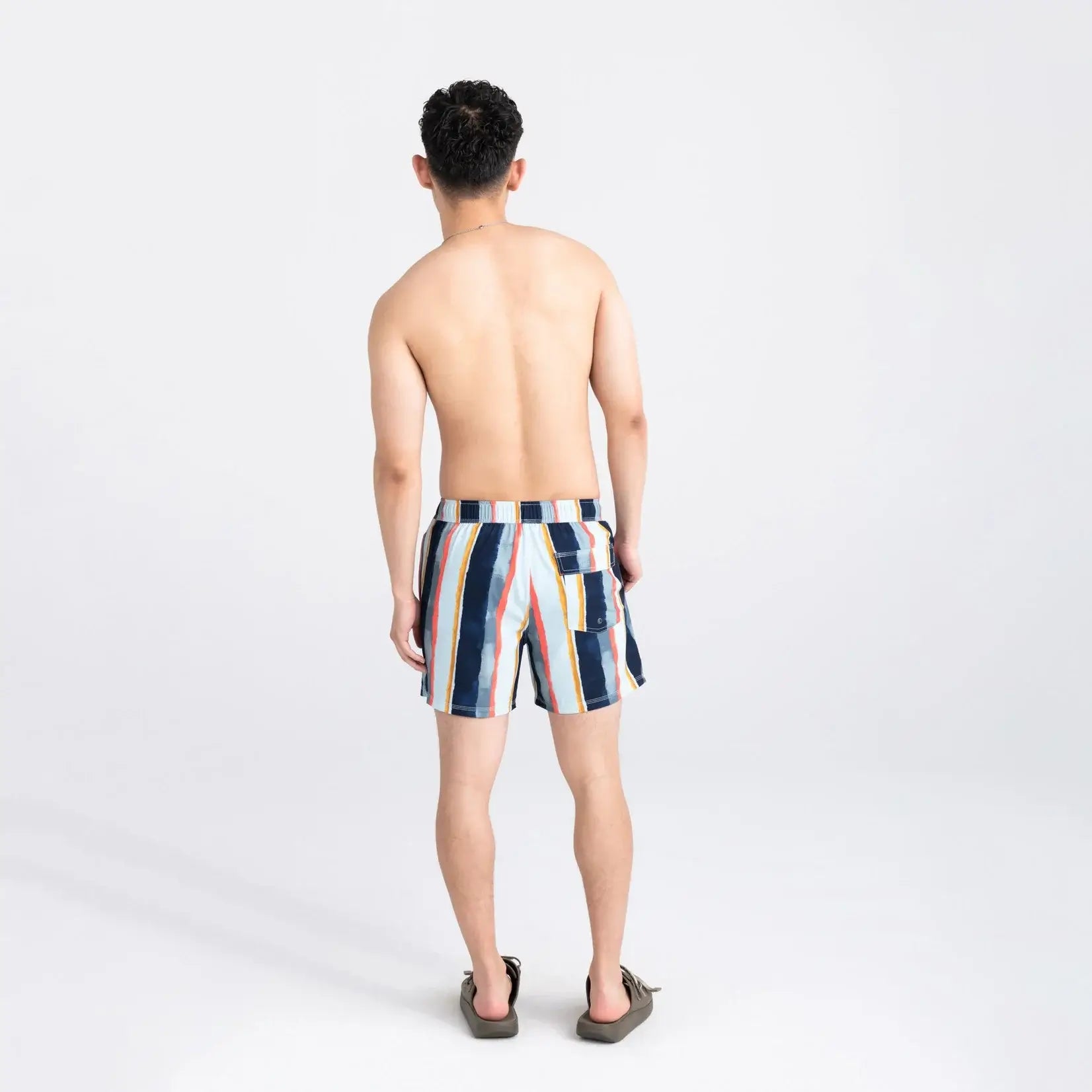 Saxx Oh Buoy 2N1 Stretch Swim Trunk 5" with liner - Stripe Blue