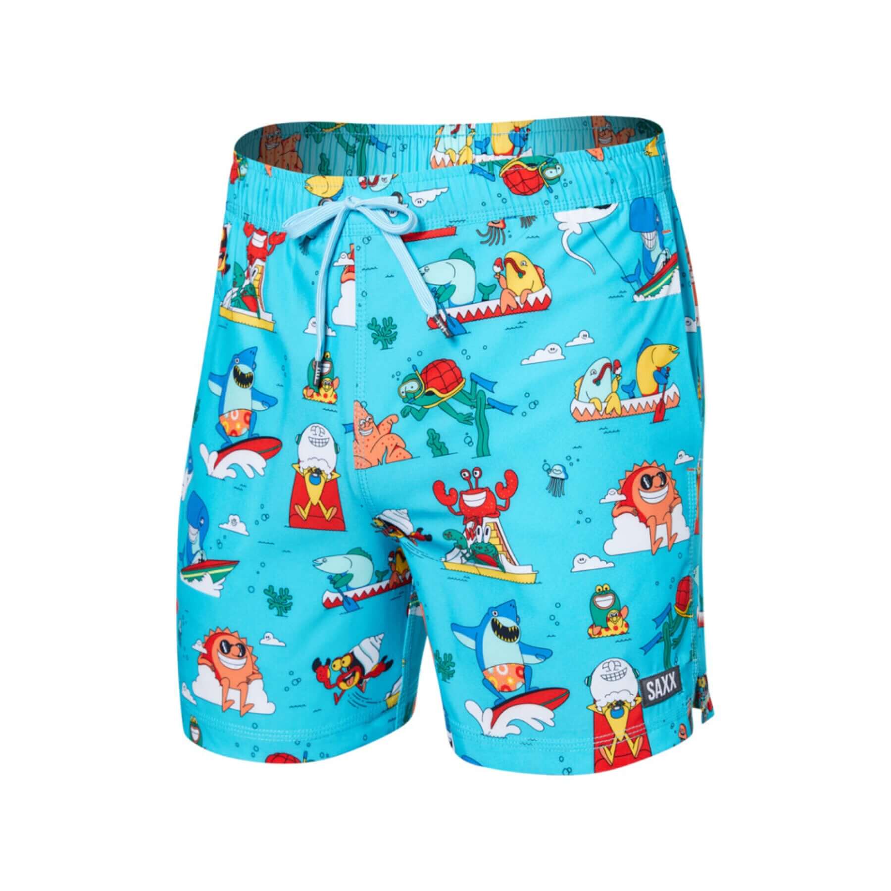 Saxx Oh Buoy 2N1 Stretch Swim Trunk 5" with liner - Water Whirled - Blue