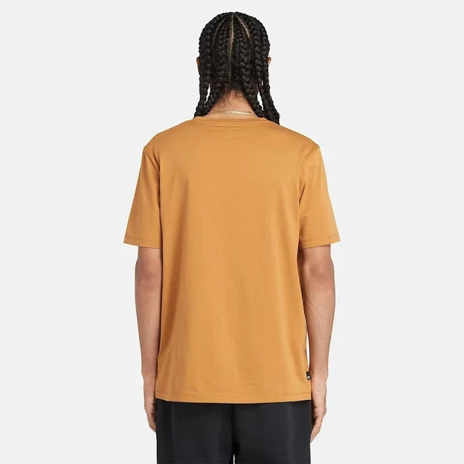 Timberland Kennebec River Linear Logo men's T-shirt Wheat Boot - back