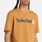 Timberland Kennebec River Linear Logo men's T-shirt Wheat Boot - logo detail