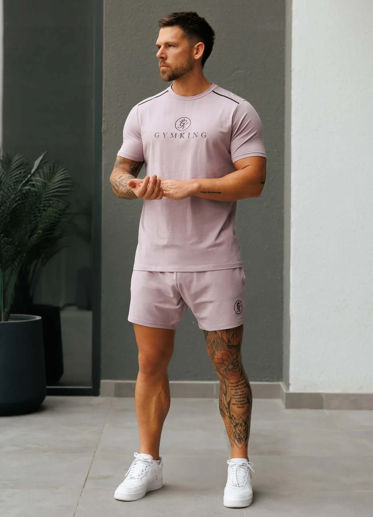 Gym King Pro Logo V2 Jersey Short - Lilac Smoke