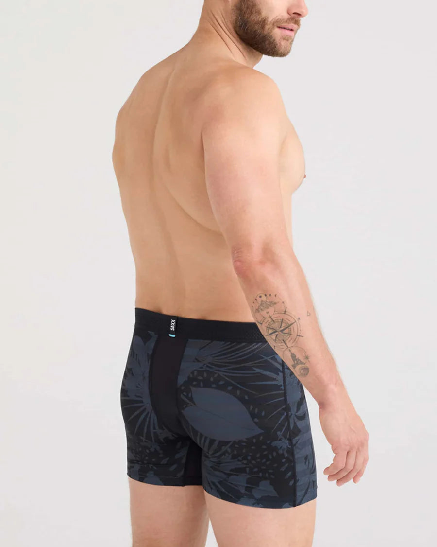 Saxx DropTemp® Cooling Mesh Performance Boxer Brief 5" - Slim Fit, Jungle Noir Black