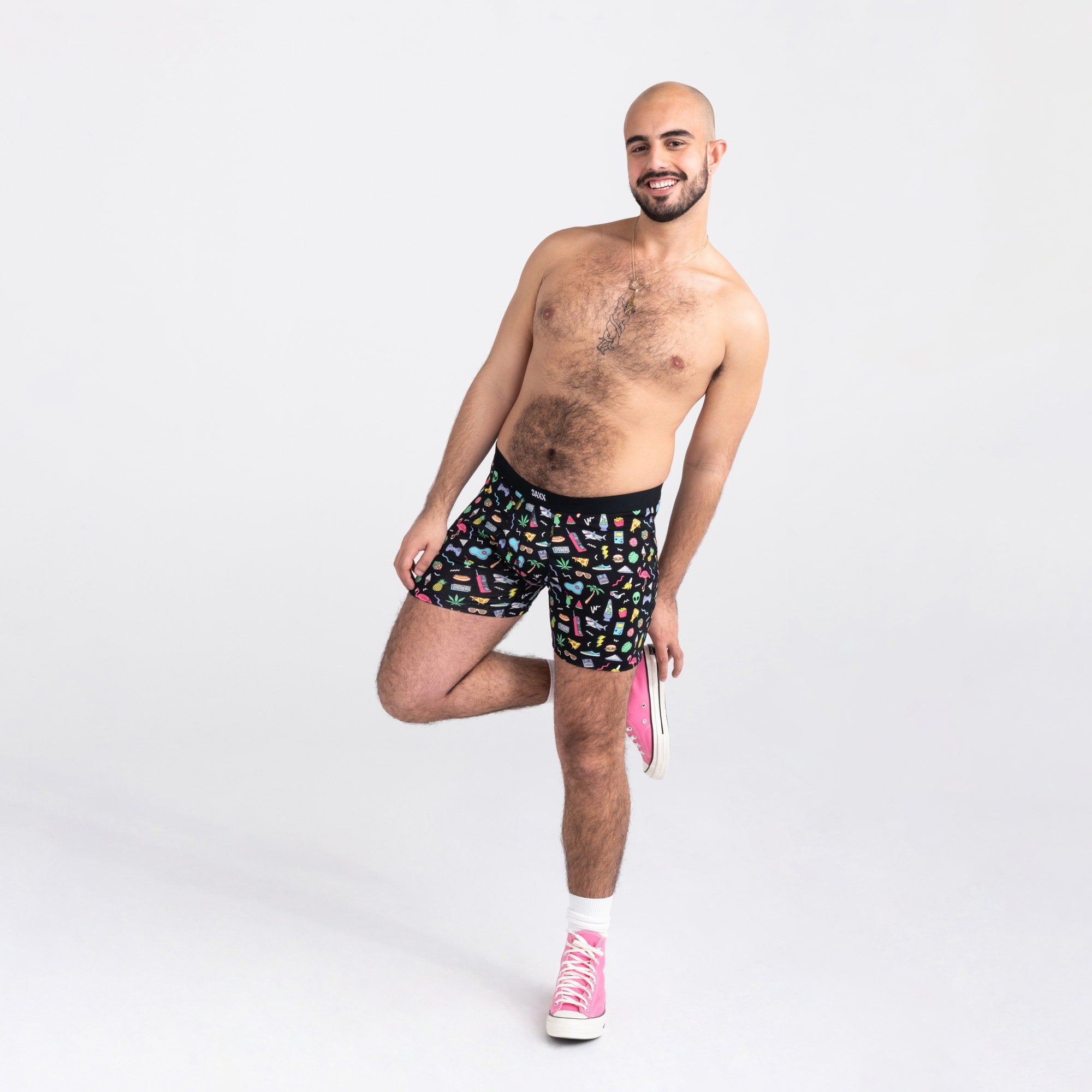 Saxx Underwear Daytripper 1 Pack Boxer Briefs - Fun Bits Black