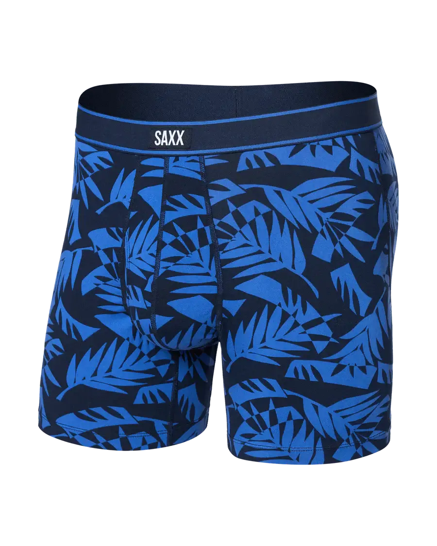 Saxx Comfort Stretch Daytripper 1 Pack Boxer Briefs, Palm Frond-Maritime