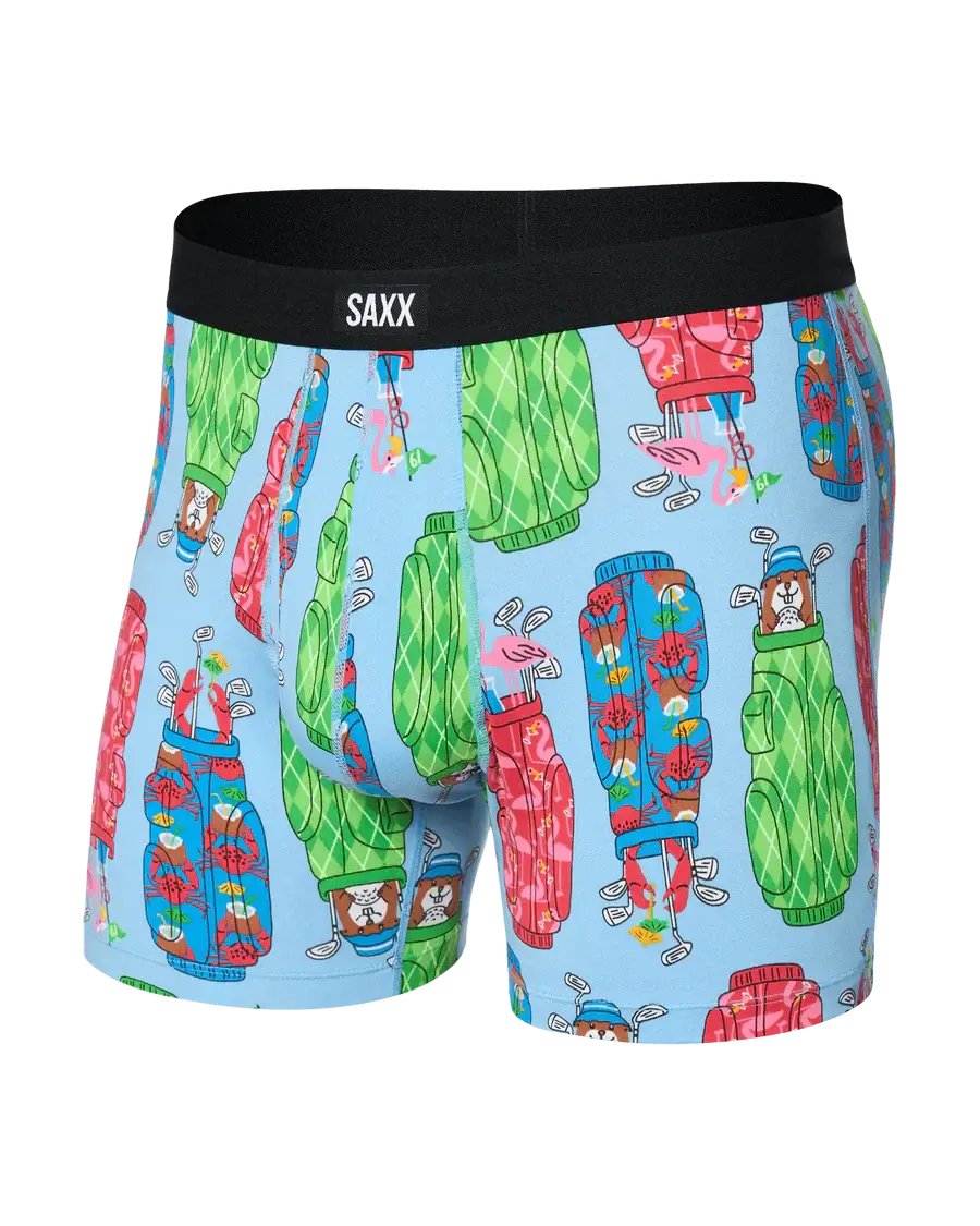 Saxx Comfort Stretch Daytripper 1 Pack Boxer Briefs, Rad-Iculous Bags-Azure