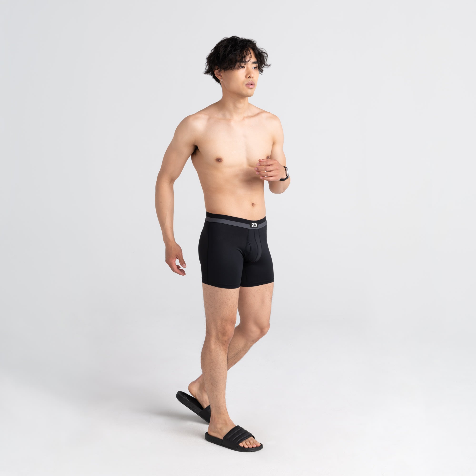 Saxx Underwear Sports Mesh 1 Pack Boxer Briefs - Black