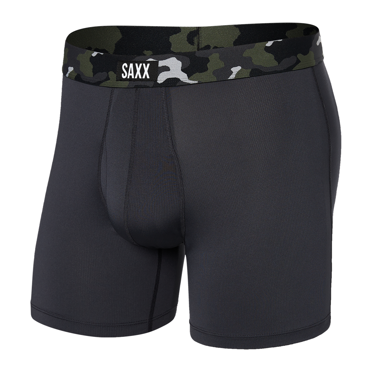 Saxx Underwear Sports Mesh 1 Pack Boxer Briefs - Faded Black Camo ...