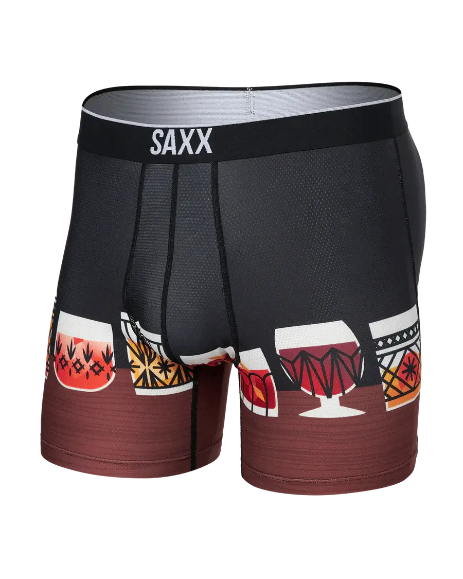 Saxx Underwear Volt Breathable Mesh Boxer Briefs - Top Shelf Black