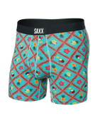 Saxx Ultra Super Soft Comfort Blend Boxer Briefs - Pina Colada Plaid-Aqua