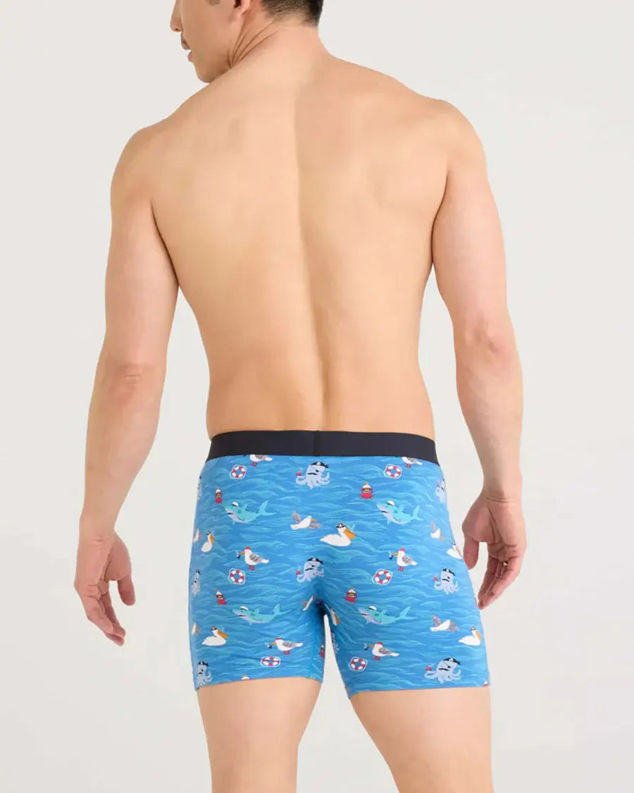 Saxx Ultra Super Soft Comfort Blend Boxer Briefs - Seas The Day-Lake Blue